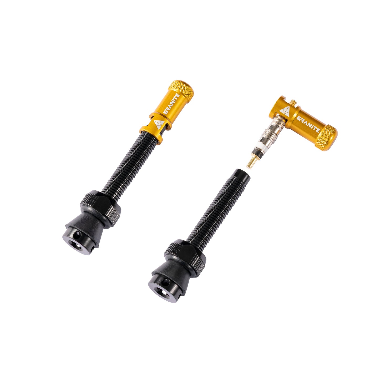 Granite Juicy Nipple Valve Cap and Presta Valve Stem Set