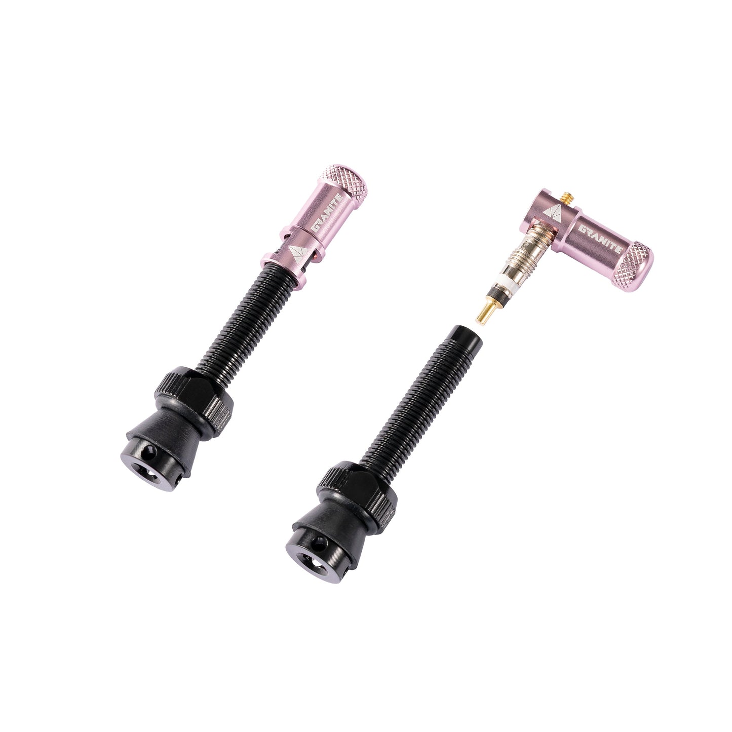Granite Juicy Nipple Valve Cap and Presta Valve Stem Set