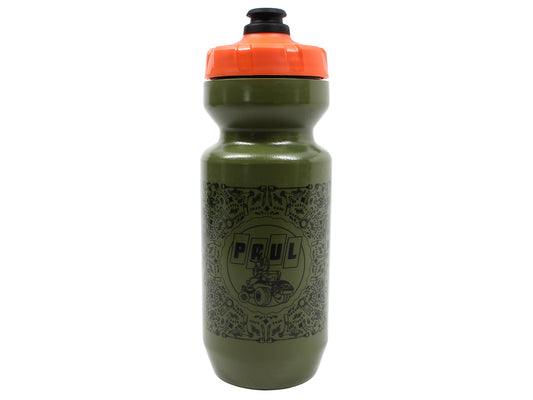 Bandana Water Bottle, 22oz, Green Bottle/ Black Ink