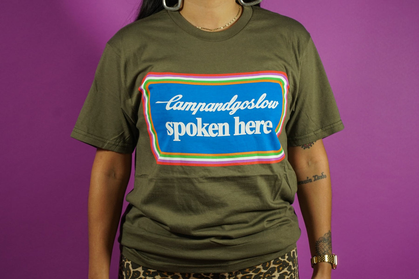 Camp and Go Slow T-shirt, Olive