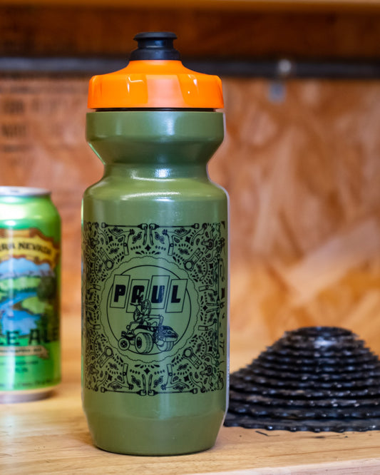 Bandana Water Bottle, 22oz, Green Bottle/ Black Ink