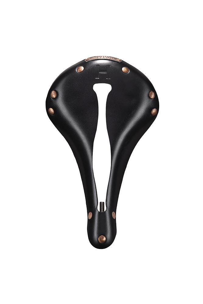 H1 Touring Saddle, Black Leather, Copper Rivets