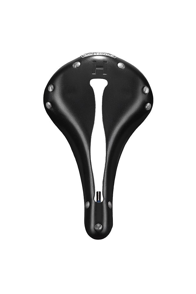 H1 Touring Saddle, Black Leather, Gun Metal Rivets
