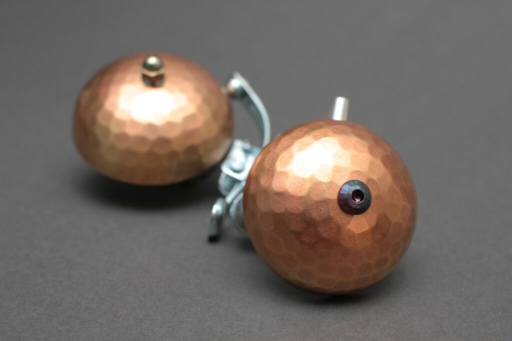 Hammered Brass Bell, Pink Gold