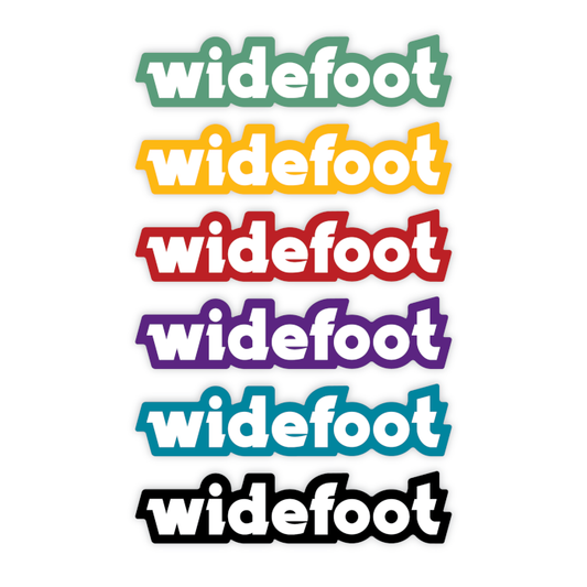 Widefoot Logotype Sticker, Purple/White