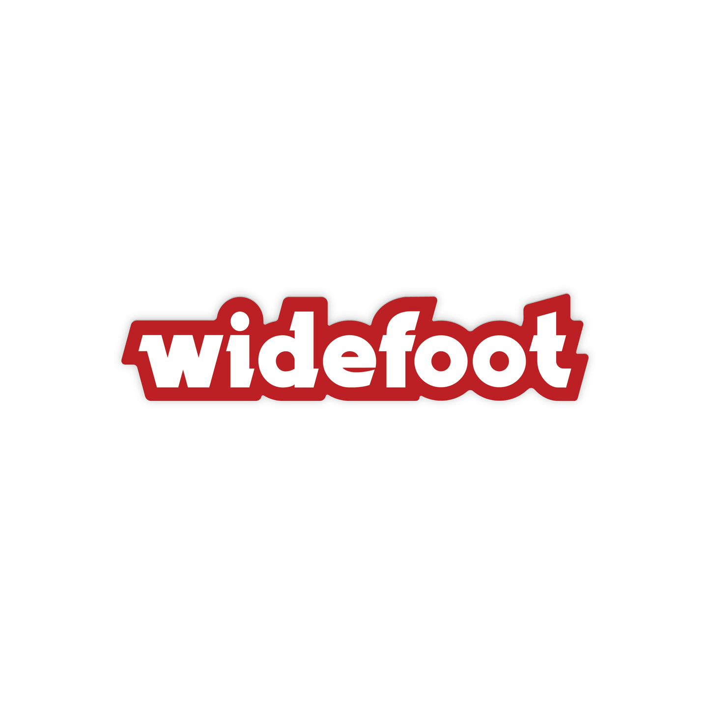 Widefoot Logotype Sticker, Red/White