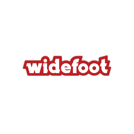 Widefoot Logotype Sticker, Red/White