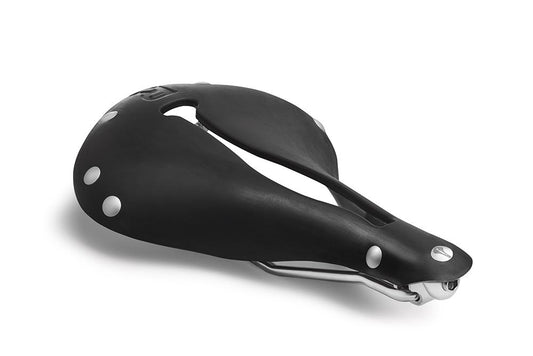 R2 Touring Saddle, Black Rubber, Silver Rivets
