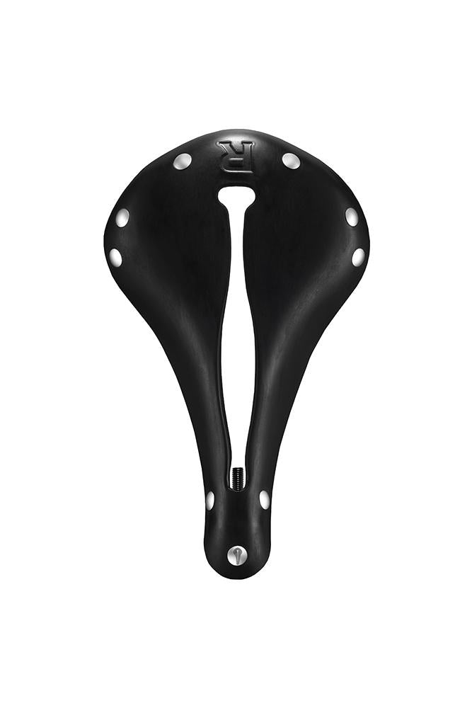 R2 Touring Saddle, Black Rubber, Silver Rivets