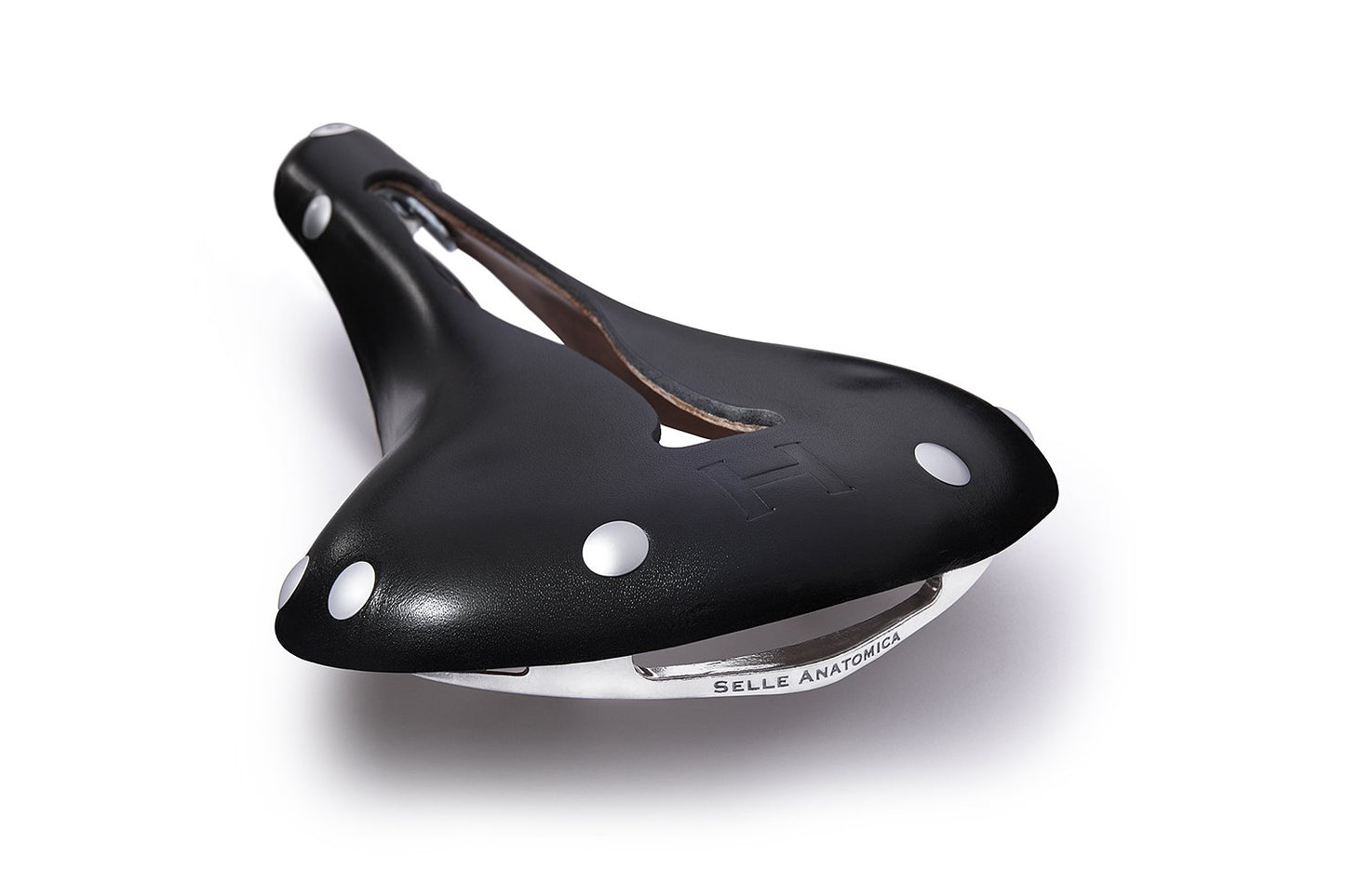 H2 Touring Saddle, Black Leather, Silver Rivets