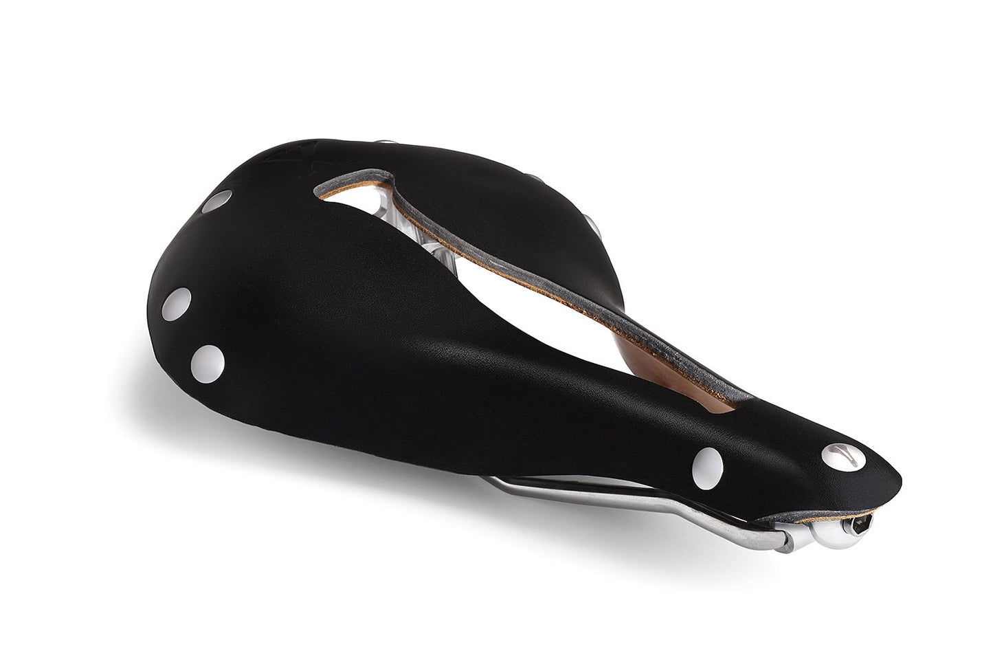 X2 Touring Saddle, Black Leather, Silver Rivets