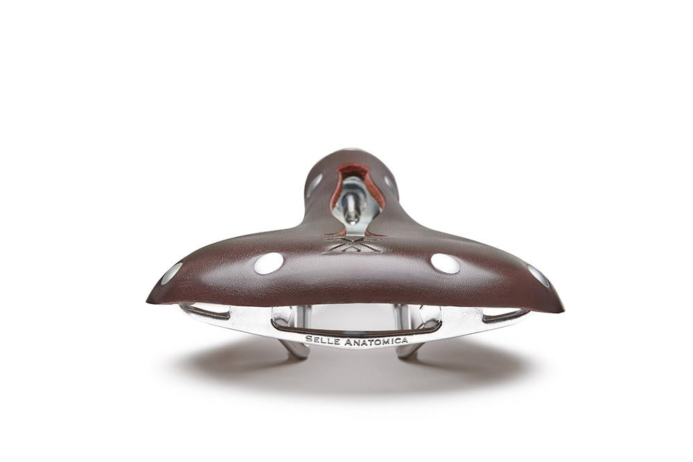 X2 Touring Saddle, Oxblood Leather, Silver Rivets