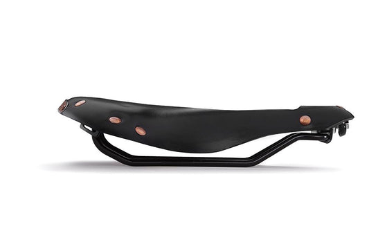 H1 Touring Saddle, Black Leather, Copper Rivets