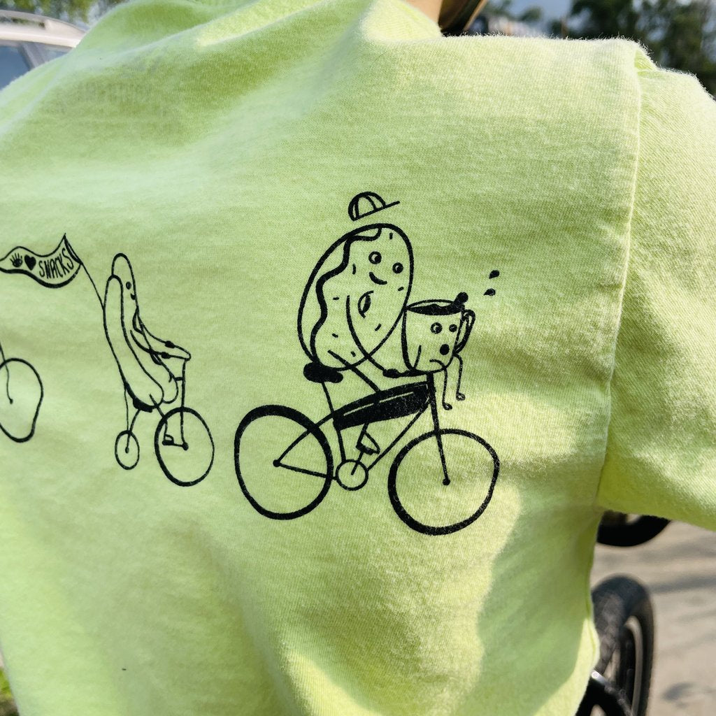 Izzy's "I Luv 2 Snacc (Pack)" Shadow Shifter Youth Tee, Green to Yellow