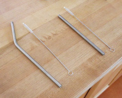 8 Inch Bent Titanium Straw